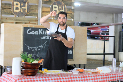 Man cooking at Farmers Market