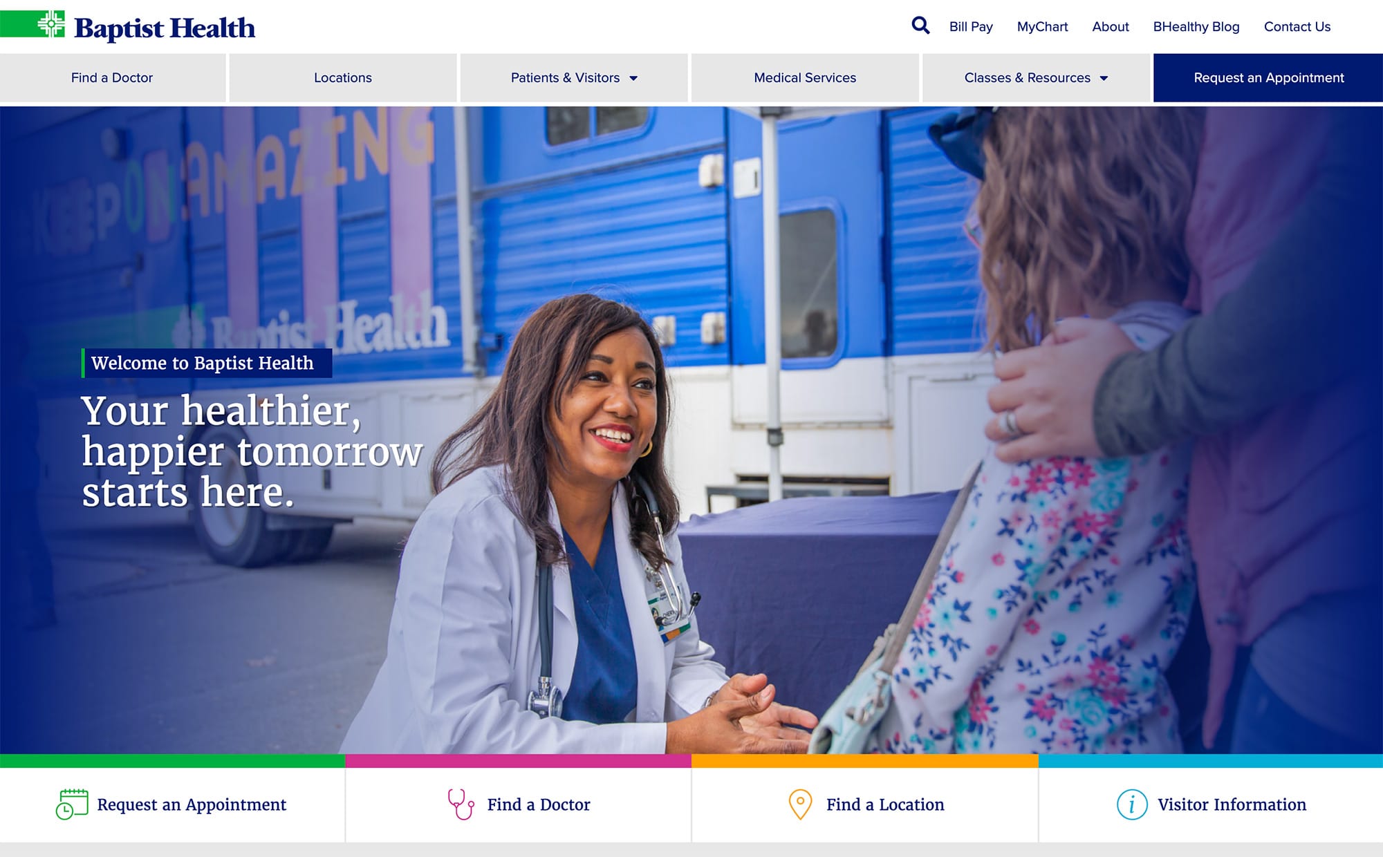Screenshot of website redesign