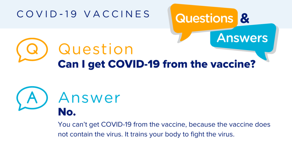 Q & A Can I get COVID-19 from the vaccine